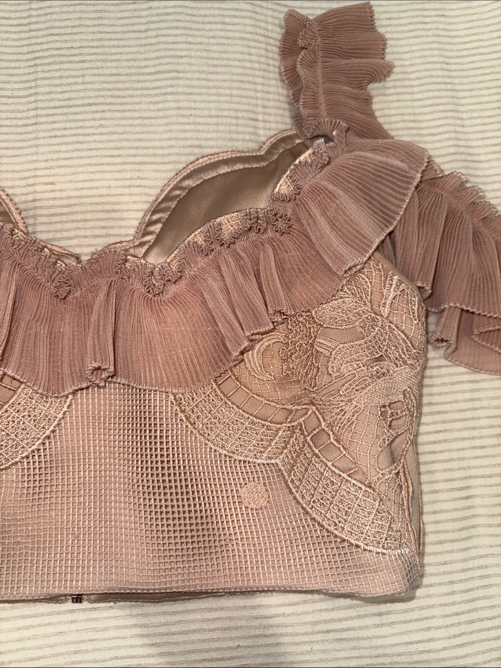Alice McCall ‘Signed Sealed’ Ruffle Lace Top in Blush - Picture 3 of 11